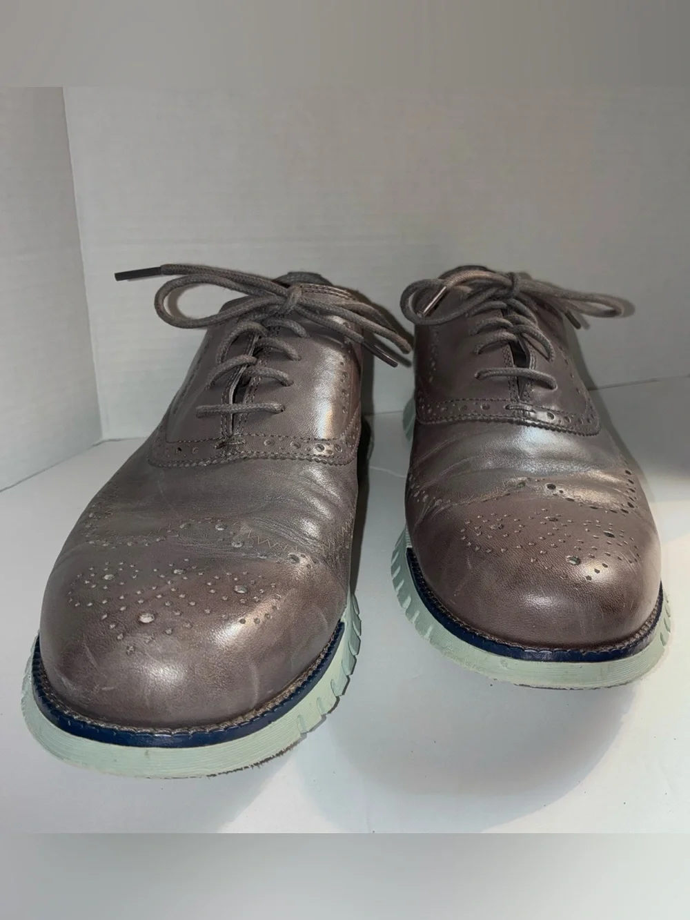 Cole Haan ZEROGRAND Wingtip Oxford Shoes Men’s 12M Sequoia Brown Clean